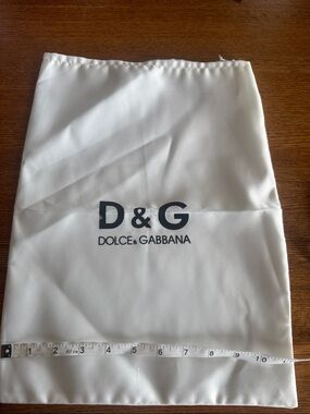 Dolce & Gabbana White Dust Pouch with Black D&G Logo